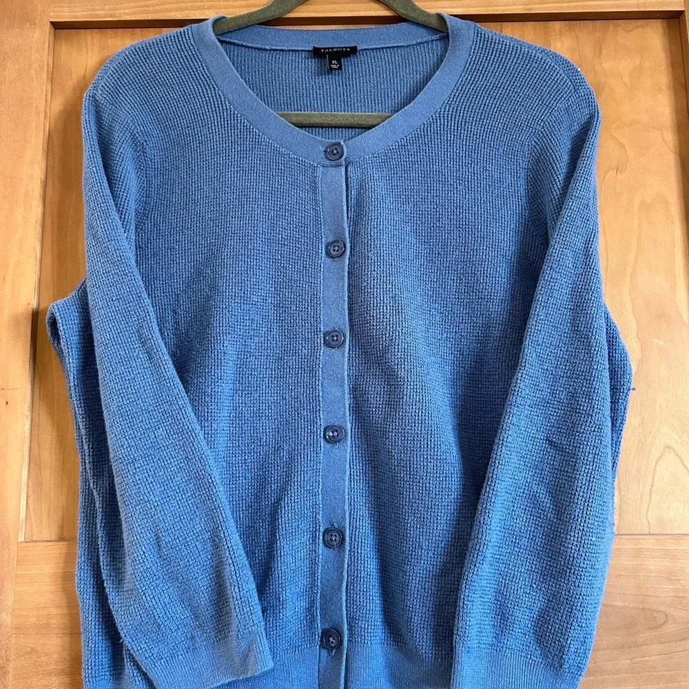 Talbots Blue Women's Cardigan Sweater - Picture 1 of 3
